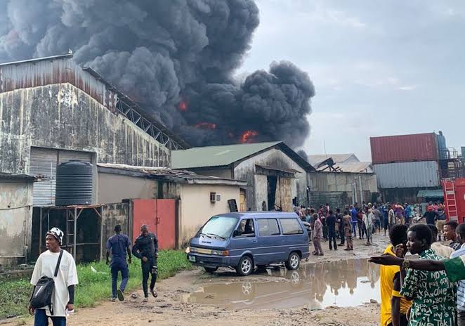 Fire guts Petrochemical factory in Lagos