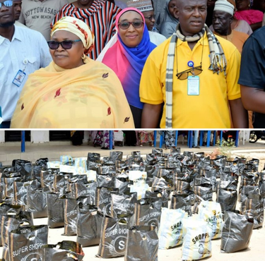 Niger Commissioner for Basic Education distributes foodstuffs to workers for Ramadan